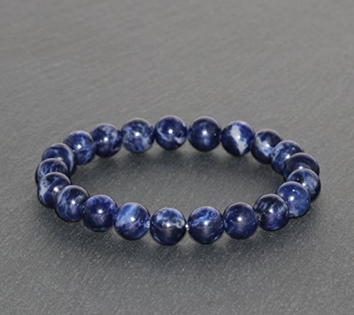 AAA Grade 8mm Sodalite Bracelet, Throat Chakra, Weight Loss, Meditation Mala, Yoga Gifts, EMF Protection-Self Confidence-Emotionally Soothing, South African Dark Blue Sodalite