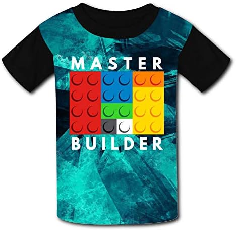 Pdgpadi Fantasy Kids T-Shirt,Creative Lego Master Builder Fashion and Comfortable Print for Boy Girl Tee