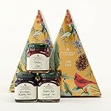 Stonewall Kitchen 3 Piece Holiday 2016 Jam Tree - 1 Blueberry Jam, 1 Raspberry Peach Champagne Jam and 1 Holiday Jam