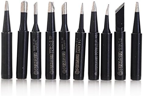 Persder 10pcs Solder Soldering Iron Tip for Hakko Atten Quick Station 900m 933 907 936 852 852d 852+ 936 937 -Black