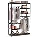 Tribesigns Free standing Closet Organizer, Double Hanging Rod Clothes Garment Racks with Storage Shelves, Heavy Duty Metal Closet Storage Clothing Shelving for Bedroom, Capacity 250 lbs,