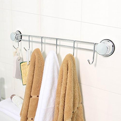 blower shelf /Suction-hair dryer rack/Bathroom shower wall-mounted suction cup wind tube/Six hooks-E