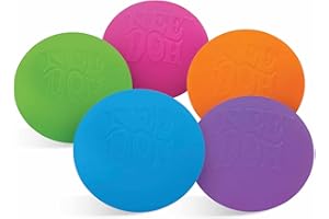 Schylling NeeDoh The Groovy Glob! Squishy, Squeezy, Stretchy Stress Balls Green, Orange & Pink Complete Gift Set Party Bundle - 3 Pack