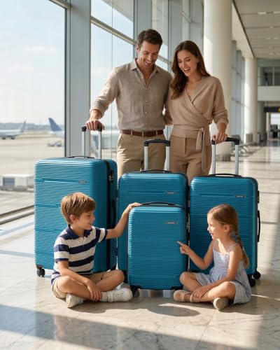ZAAPPY Hard Shell Horizon Line ABS Lightweight 32 Inch (36-40kg) Luggage, Combination Lock Suitcase
