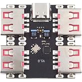 xiwai USB 2.0 1-to-4 Four Ports HUB Splitter PCBA Expansion Module Board PCs Multiport 4 Devices Type-C for Keyboard Mouse Scanner Printer