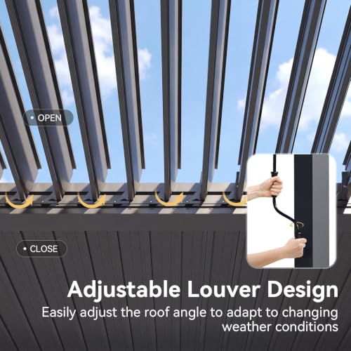Aoxun 10x20 Wall Mounted Louvered Pergola Review: Adjustable Roof with Drainage image 26