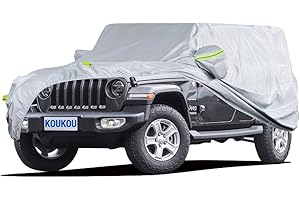 KouKou 6 Layers SUV Car Cover Waterproof All Weather, Universal Fit for Jeep Wrangler Unlimited JK JL/Commander, Subaru Outback, Cadillac SRX etc, Outdoor Sun UV Dust Protection. (181 to 190 inches)