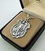 CB Silver Toned Base Police Patron Saint Michael Shield Shaped Medal, 1 1/4 Inch