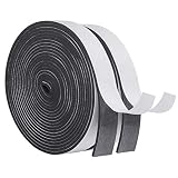 Foam Strips with Adhesive-2 Rolls, 1 Inch Wide X 1/8 Inch Thick High Density Soundproofing Door Insulation AC Unit Weather Seal Total 33 Feet Long(16.5ft x 2 Rolls)