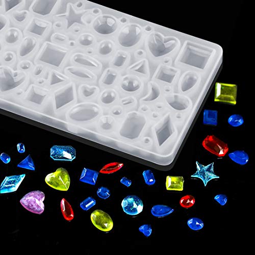 SJ 83 Pieces Resin Casting Molds and Tools Set with A Black Storage Bag, DIY Silicone Resin Molds for DIY Jewelry Craft Making