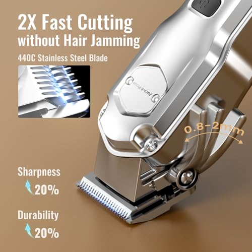 Jack&Rose Hair Clippers Men, Cordless Hair Clippers, Clippers for Men Haircut, Barber Clippers, Professional Hair Trimmer Shaver with LED Display, IPX7 Waterproof