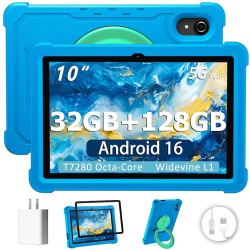 HUIHUANG Tablet 10 Inch Android 16 T7280 Octa-core Blue