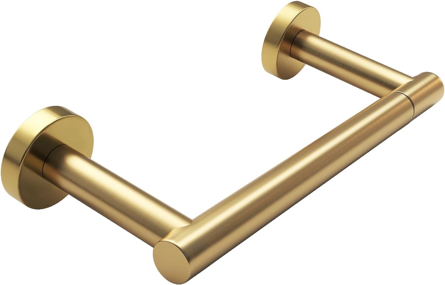 Photo 1 of Toilet Paper Holder Brushed Gold Bathroom Flexible Pivoting Large Tissue Roll Handle on Wall Mounted, SUS 304 Stainless Steel Adjustable Toilet Roll Holder Modern (Brushed Gold)