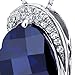 Tilted Heart Shape 4.50 carats Sterling Silver Rhodium Finish Created Blue Sapphire Pendant