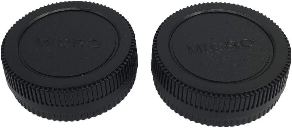 HomyWord 2 PACK Body Cap & Camera Rear Len Cover Set For Micro 4/3 DSLR Cameras & Micro 4/3 Mount Lenses (For Micro Four Third Lens, MFT) Fits Olympus E-PL5, E-PL6, EPL-7, E-PL8 E-P1/2/3 E-PL1/2/3