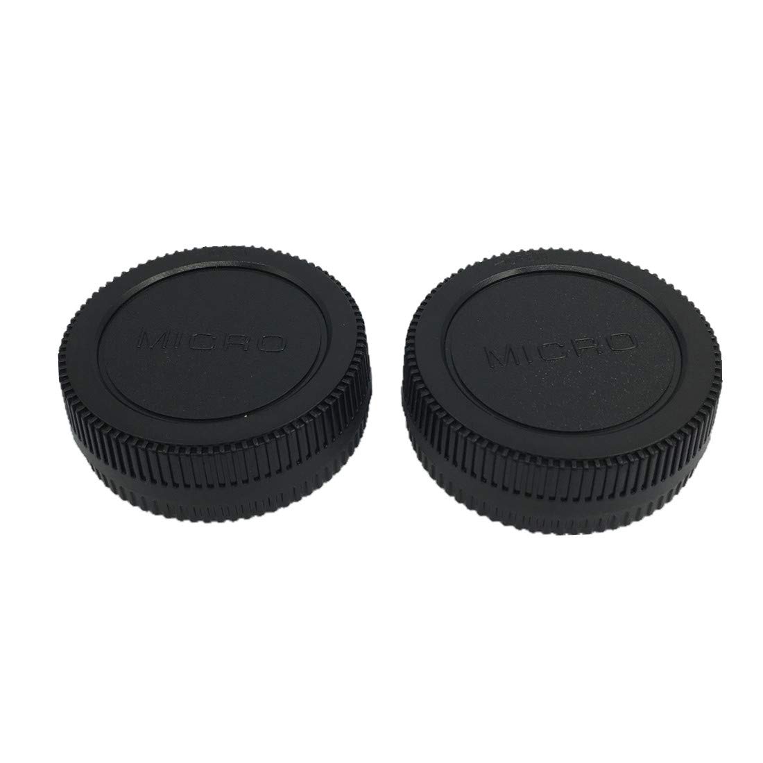 HomyWord 2 PACK Body Cap & Camera Rear Len Cover Set For Micro 4/3 DSLR Cameras & Micro 4/3 Mount Lenses (For Micro Four Third Lens, MFT) Fits Olympus E-PL5, E-PL6, EPL-7, E-PL8 E-P1/2/3 E-PL1/2/3
