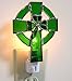 Irish Night Light Celtic Cross and Shamrock Stained Glass