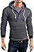 Grin&Bear Men's Long Sleeve Hoodie 2 in 1 contrast henley, BH131, BH130