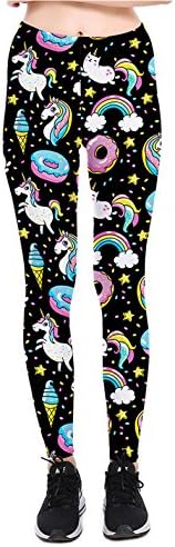 Tamskyt Women's Digital Print Women’s Full-Length Yoga Workout Leggings Thin Capris Stretchy Ankle Leggings Tights