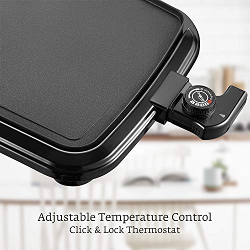 image for Kealive Griddle, Family-Sized Electric Grill Griddle 1500W with Drip T