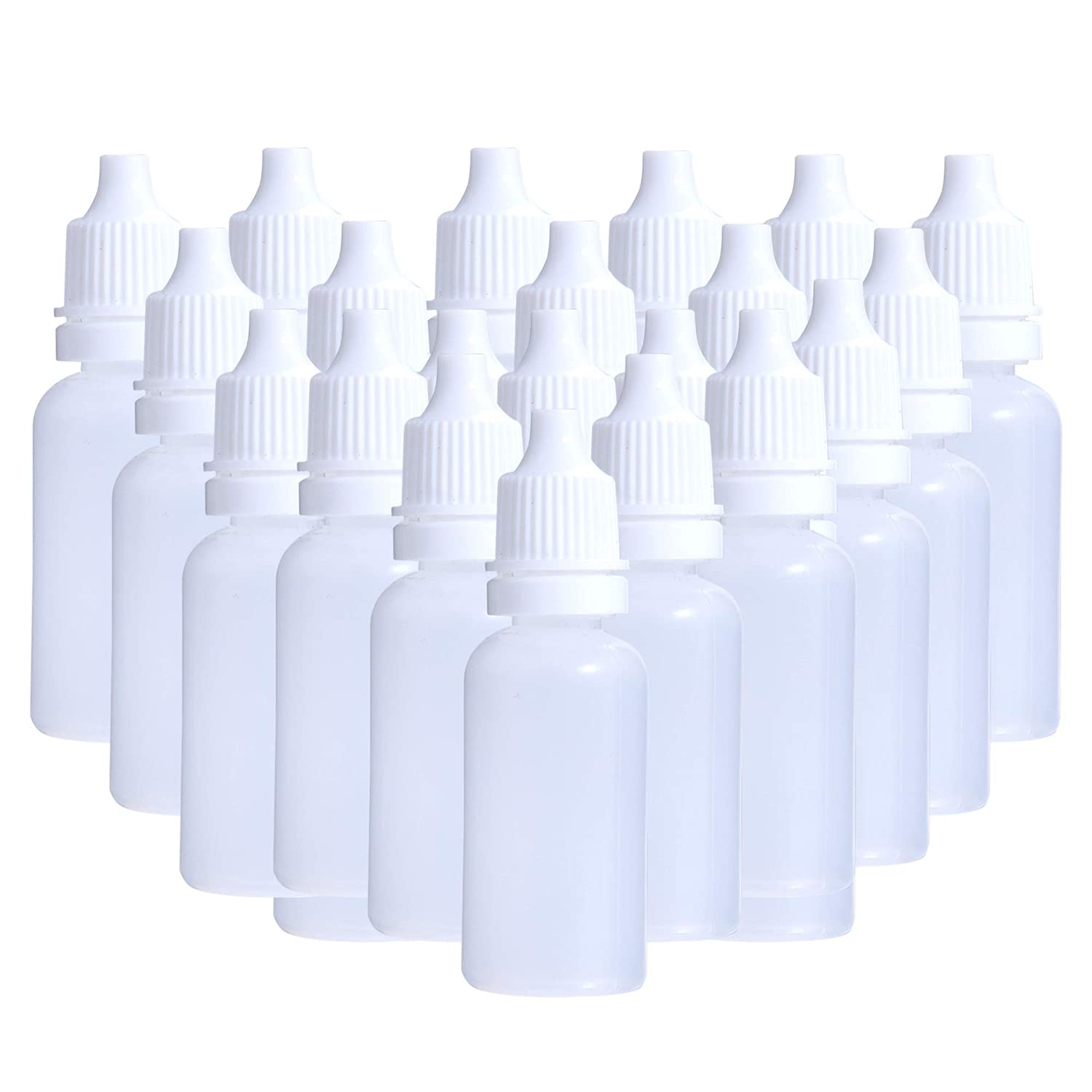 Photo 1 of JinYan 60PCS Plastic Dropper Bottles, 15ML Empty Squeezable Bottles LDPE with Childproof Cap, Great for Solvents, Essence, Eye Drops, Saline
