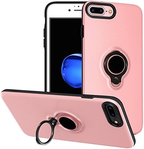 iphone 6 Plus/6s Plus Battery Case,Aiwako 7200mAh Portable Charging Case for iPhone 6 Plus&6s Plus&7 Plus(5.5 inch) with Ring Holder Kickstand Function Ultra Extended Battery Case - (Pink)