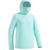 UVSAI Men’s UPF 50+ Hoodie Shirt with Mask Long Sleeve Permanent UV Sun Protection Neck Gaiter Performance T for Outdoor