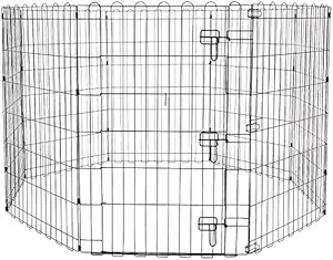 PSK PET MART Foldable Metal Pet Exercise and Playpen with Door, 36 inch