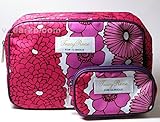 Tracy Reese for Clinique Floral Cosmetics Makeup Bag with Full-access Zippers 2 Piece