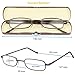 Reading Glasses 2 Pair Gunmetal and Brown Readers Metal Lightweight Compact Unisex Glasses for Reading Slim Case Included +1.25