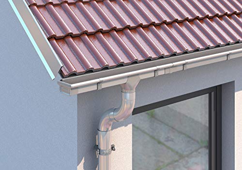 Sarei 4926416 Fallrohr Regenrohr, Alu-Natur – Bild 3