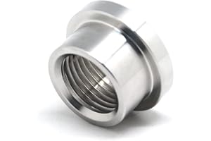 QiiMii 1/2" NPT Female Threaded Stepped Weld Bung Mounting Stainless Steel 304 Fitting (OD 24mm=1") with Top Head (OD 30.5mm=1.2")