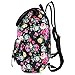 Vbiger Canvas Backpack for Women & Girls Boys Casual Book Bag Sports Daypack (Black（Floral）)
