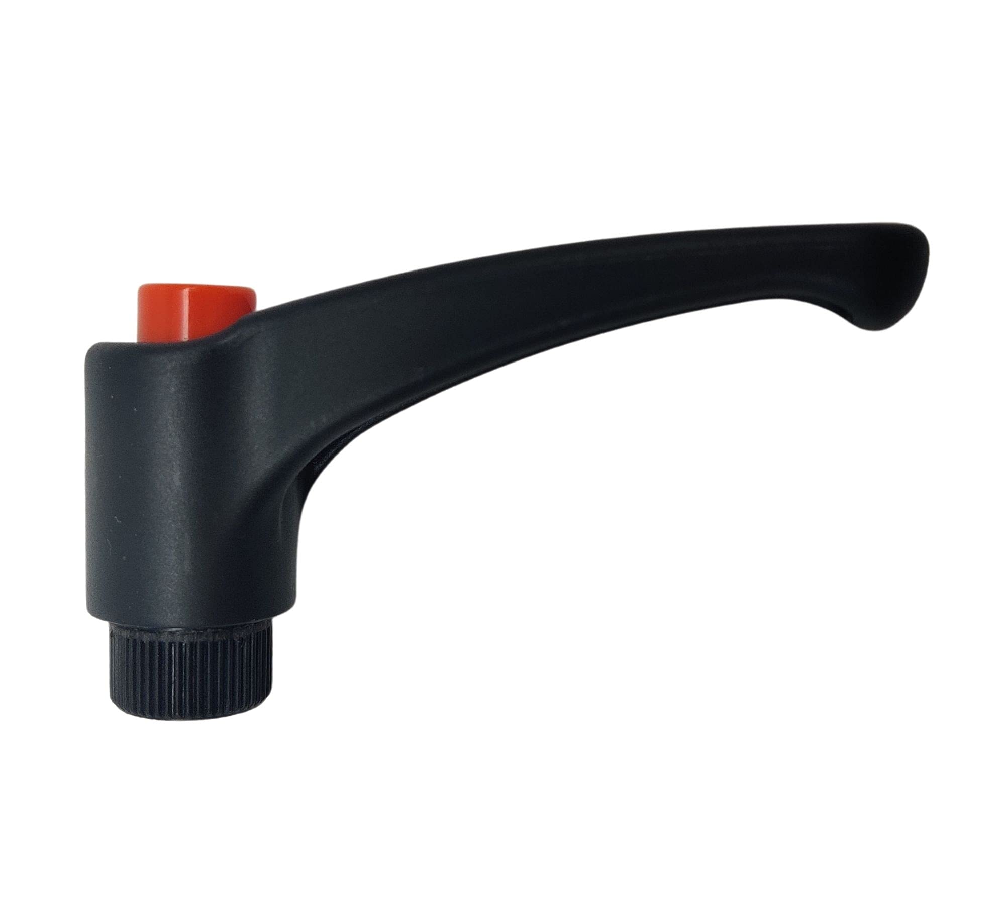 DOJA Industrial | Adjustable Threaded Handle Knob | M10 Thread Hand Grip | Pack 1 | Female Clamping Lever with Push Button | Glass-Fibre-Polyamide Lever Clamp Handles | Adjustable Machine Knobs
