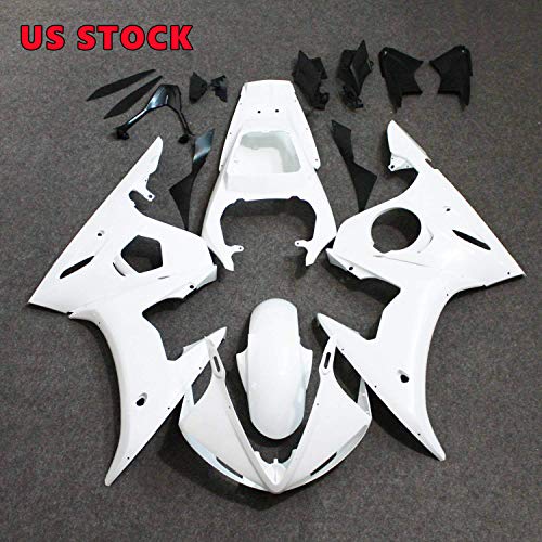 PROMOTOR Motorcycle Fairing Kit ABS Plastic Fairings for Yamaha YZF R6 2003-2004 /R6S 2006-2009 - Unpainted - (Pieces/kit: 19)