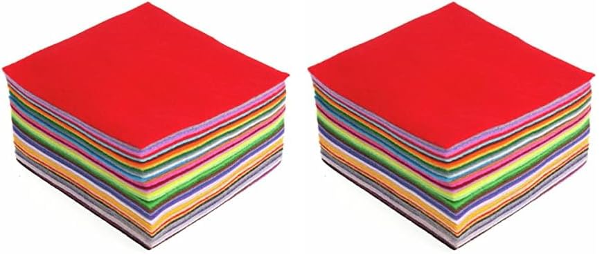 Trimits Craft Acrylic Felt Pack, Assorted Colours (42 Pieces), 15x15cm (Pack of 2)
