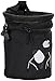 AMC Climbing Chalk Bag with Panda Embroidery/Front Pocket/Belt (Black, 6 inches x 4 inches)