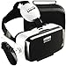 VR Virtual Reality Headset with Trigger / Headphone / Remote Controller and Hard Travel Storage Bag Fit for iPhone Android and Microsoft Smartphone