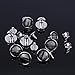 Wavy Round Flat Studs and Spikes Metal ScrewBack for Leathercraft Punk DIY - Silver, 8mm x 12mm, 100 PCS by eART