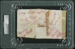 DAVY JONES, DAVID BOWIE & THE KINGBEES AUTHENTIC SIGNED 4X6.5 CUT AUTOGRAPHED PSA/DNA SLABBED