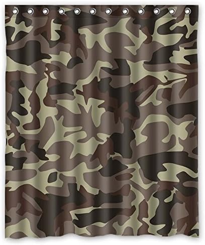 Shower Drape Width X Height / 72 X 72 Inches / W H 180 By 180 Cm(fabric) Nice Choice For Hotel Teens Kids Boys Artwork. Mildew Resistant Camo Polyester