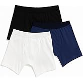 P&N Men’s Underwear Boxer Brief Solid Color Stretch Knit Comfortable Cotton Boxer Shorts, 3-Pack