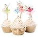 BETOP HOUSE Set of 24 Pieces Cute Ballet Dancer Girls Fairy Peri Dessert Muffin Cupcake Toppers for Picnic Wedding Baby Shower Birthday Party Server (#1)