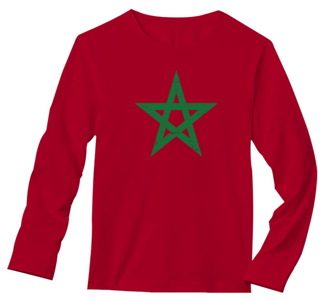 Morocco Flag Vintage Style Retro Moroccan T Shirt 5179 | Kitilan