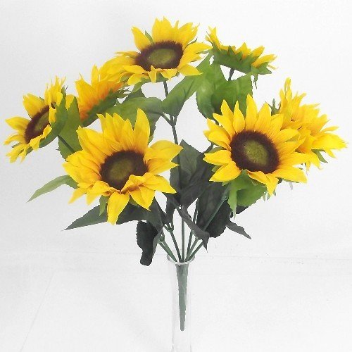 41cm Artificial Silk Flowers Yellow Sunflower Bush