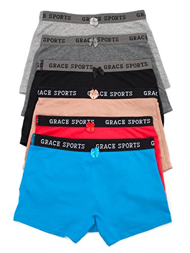 Barbra Women's 6 Pack Cotton Sports Boy Shorts Panties (4XL)