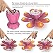 Homecube LED Birthday Candles, Flameless Musical Birthday Candles with 3 Adjustable Flash Modes, Rotatable Flower Birthday Cake Toy with Blow Out Design for Birthday Party Decoration (Pink)