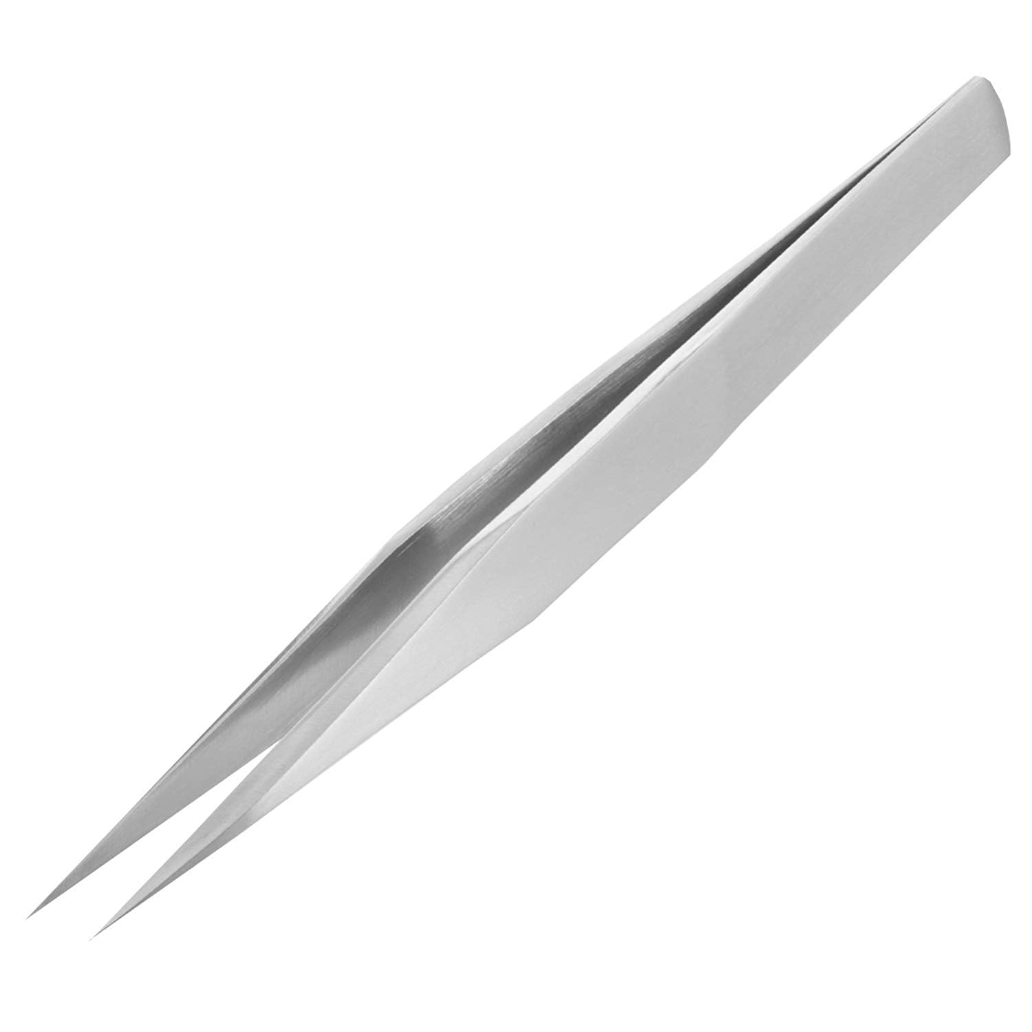 Solid/Rigid Arms Tweezers (Non-Flex), 125mm, Pointed Ends, Extra Fine Tips, Stainless Steel, Made in Japan. ENGINEER pt-16