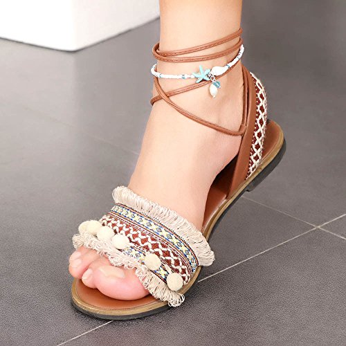 Rune Starfish Vintage Ankle Bracelet Buddha Foot Jewelry Summer Barefoot Women Beach Anklet (Turtle+Starfish) - Thumbnail 3