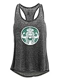 Tough Cookie's Women's Mineral Washed Starbucks Parody Muscle Girl Tank Top (Small, Charcoal)